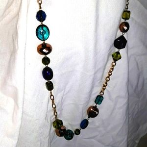 Bon Ton Long Sparkly Multi color Necklace